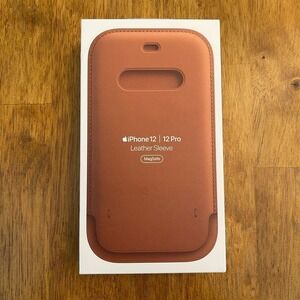 NIB Apple Leather Sleeve Case with MagSafe for iPhone 12 & 12 Pro - Saddle Brown